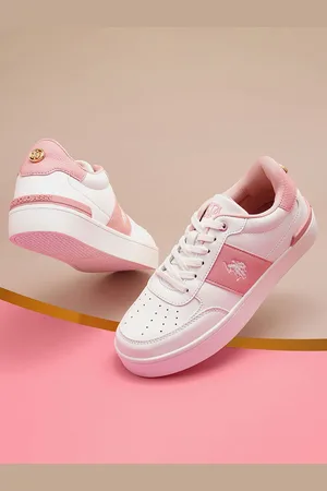 U.S. Polo Assn. Women Colourblocked PU Lace Ups Round Toe Sneakers UNO