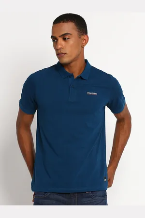 Lee Men Blue Polo Collar Slim Fit T-shirt