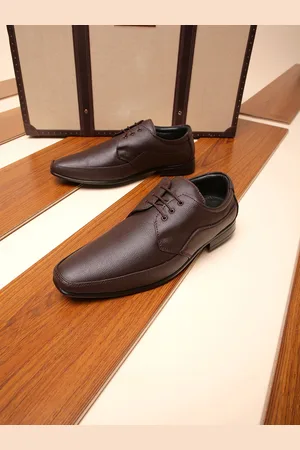 Liberty Men Brown Solid Leather Formal Derbys