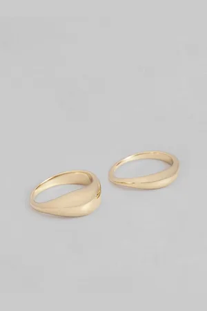 Calvin Klein Women Set Of 2 Elongated Drops Brass-Plated Finger Ring
