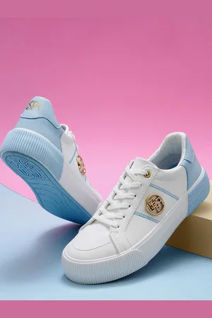 U.S. Polo Assn. Women Colourblocked PU Round Toe Lace-Ups Sneakers KATY