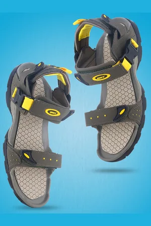 Sparx Men Olive-Green & Yellow Colourblocked Floater Sandals