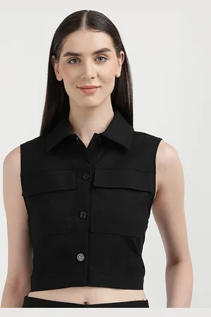 Calvin Klein Shirt Style Crop Top