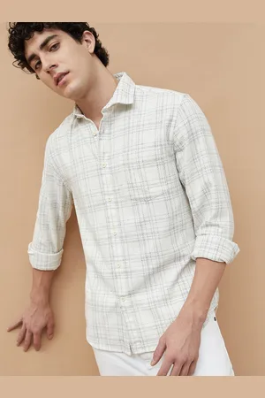 Lifestyle Men Spread Collar Textured Cotton Casual Shirt