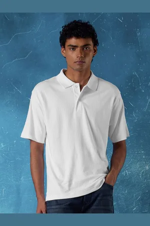 Flying Machine Men Solid Polo Collar Cotton T-shirt