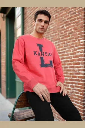 Lee Typography Printed Round Neck Cotton Pullover Sweatshirt