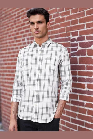 Wrangler Men Grid Tattersall Checked Opaque Cotton Casual Shirt