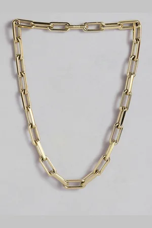 HUGO BOSS Halia Brass-Plated Chainlink Design Necklace