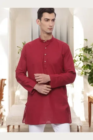 TATTVA Long Sleeves Mandarin Collar Thread Work Kurta