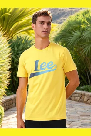Lee Men Typography Printed Round Neck Short Sve Cotton T-shirt