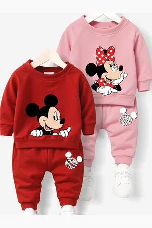 Minicult Kids Printed Round Neck Pack Of 2 Sweatshirt With Joggers