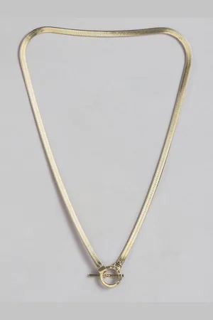 HUGO BOSS Zia Brass-Plated Chain Design Necklace