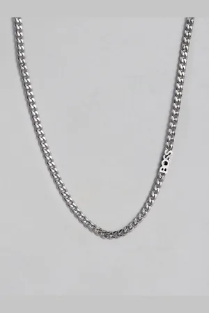 HUGO BOSS Kasfh Brass-Plated Brand Logo Design Necklace