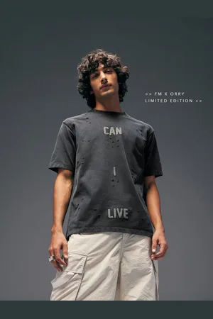 Flying Machine Men Orry X Relaxed Distressed T-Shirt