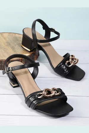 Nautica Block Heel Sandals With Metallic Detail