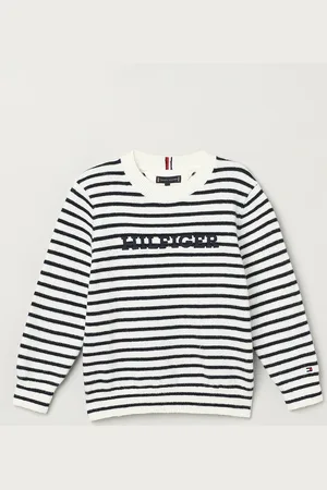 Tommy Hilfiger Boys Cotton Striped Pullover Sweaters