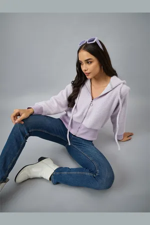 Club York Women Self Design Hooded Sweatshirt