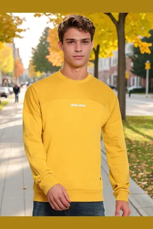 Lee Men Mustard Cotton Sweatshirt