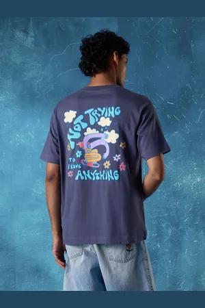 Flying Machine Men Graphic Printed Round Neck Cotton Relaxed Fit T-shirt