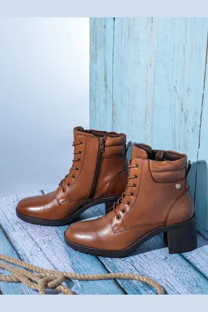 Nautica Women Mid-Top Stacked Heel Regular Boots