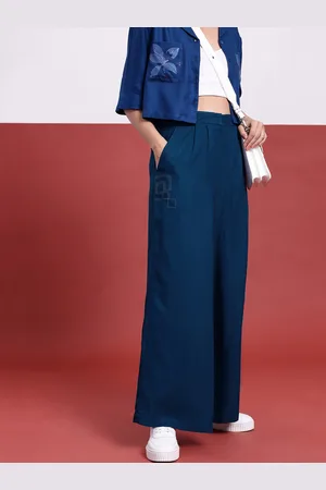 DressBerry Women Quirky Prints Wide Leg Pleated Pant