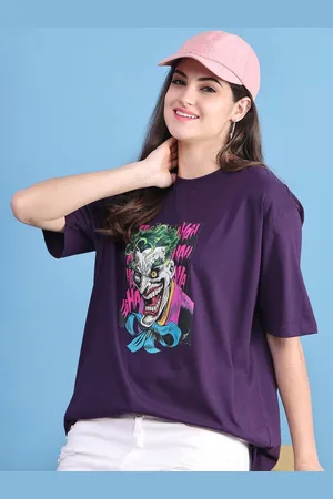DOOR74 Women Printed Drop-Shoulder Sleeves T-shirt
