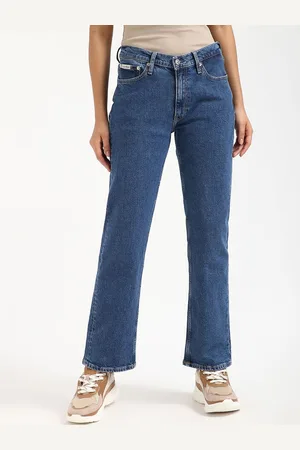 Calvin Klein Women Cotton Slim Fit Low Distress Jeans