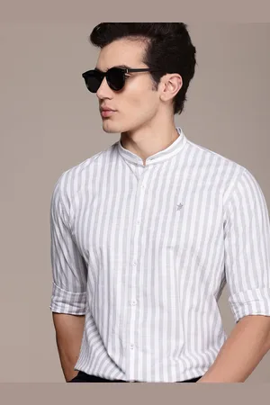 French Connection Men Smart Slim Fit Striped Pure Cotton Slub Casual Shirt