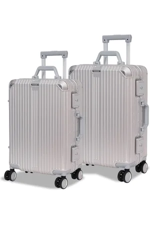 FUR JADEN Voyager Set Of 2 Textured Hard-Sided Cabin & Medium Trolley Bags