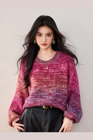 JC Collection Women Self Design Round Neck Long Sleeves Pullover