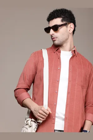 French Connection Men Premium Slim Fit Striped Corduroy Casual Shirt