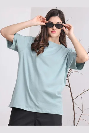 DOOR74 Women Drop-Shoulder Sleeves T-shirt