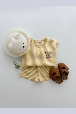 LULU & SKY Unisex Kids Striped Top with Shorts