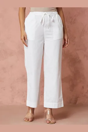 Fabindia Women Cotton High-Rise Regular Trousers