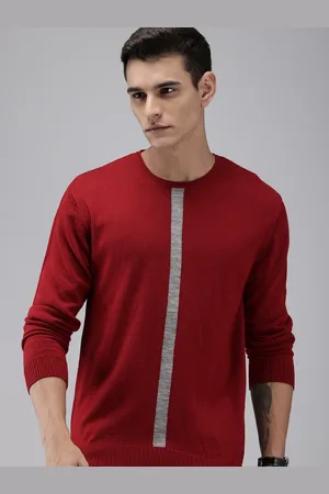 Park Avenue Slim Fit Striped Pullover Sweaters