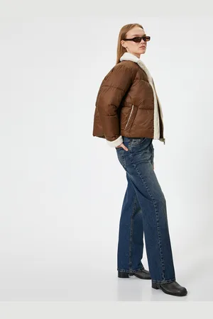 Koton Women Mock Collar Solid Casual Tailored Jacket