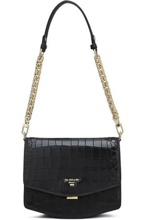 Da Milano Textured Leather Structured Shoulder Bag
