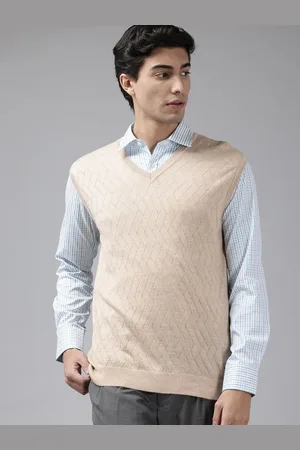 Park Avenue Self Design V-Neck Sweater