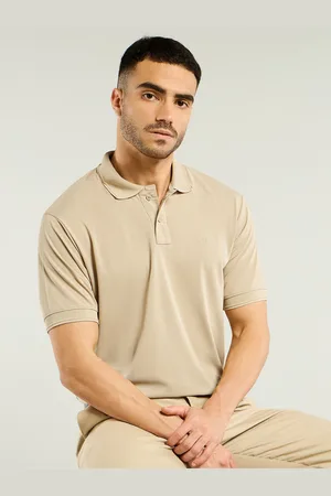 Beyoung Men Solid Polo Collar Cotton T-shirt