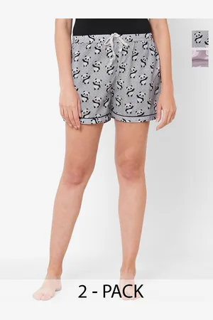 FashionRack Women Pack of 2 Printed Mid-Rise Lounge Shorts