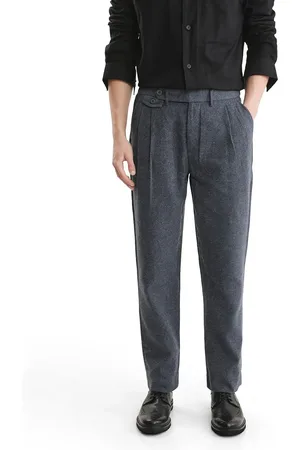 RARE RABBIT Men Comfort Pleated Cotton Formal Trousers