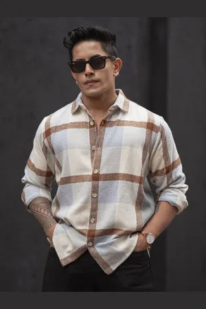 Powerlook Men Opaque Checked Casual Shirt