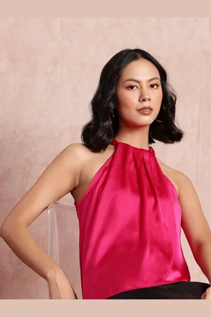 all about you Satin-Finish Halter Neck Top