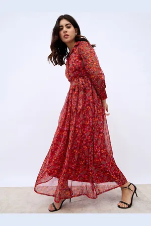 Styli Women Ethnic Motifs Print A-Line Maxi Dress
