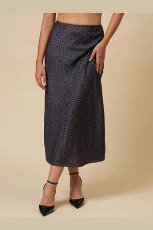 Chemistry Women Leopard Print Bias Cut Midi Straight Skirt