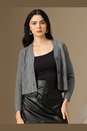 Chemistry Cable Knit Woollen Crop Pullover