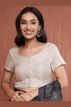 Fabindia Striped Woven Design Saree Blouse