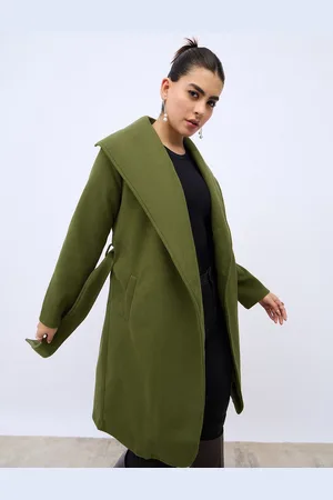 Styli Women Solid Belted Longline Wool Look Coat