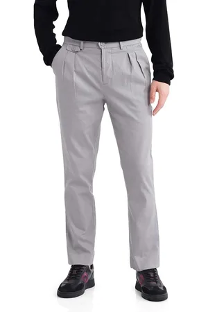 RARE RABBIT Men Comfort Fit Mid-Rise Cotton Formal Trousers