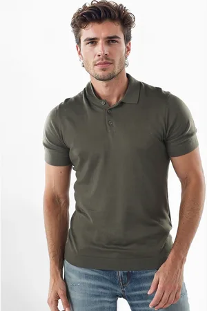 Celio Men Polo Collar Pure Cotton Pockets Slim Fit T-shirt